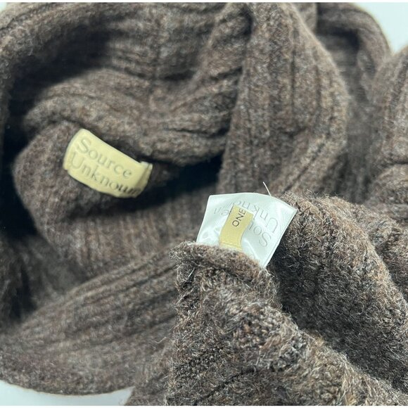 Source Unknown Becca Oversized High Roll Knit Pullover in Chocolate - Picture 5 of 5